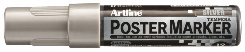 Artline Poster Marker med 12mm rund spids sølv