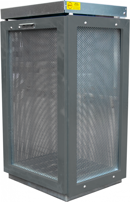 Affaldsbeholder B207 UNIVERSAL enkelt l&aring;g i gr&aring; st&aring;lramme med hulplader