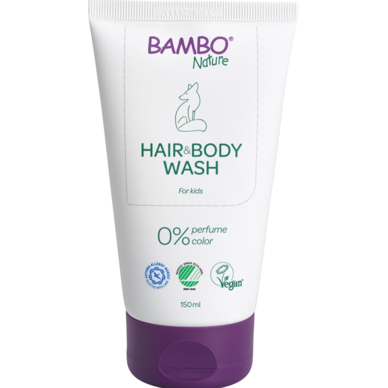 Bambo Nature Hair & bodywash uden farve og parfume 150ml