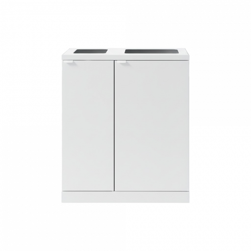 Bica 618 affaldsbeholder 1x65 + 1x95 liter med åbne indkast hvid