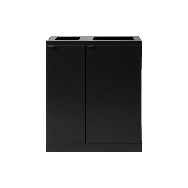 Bica 618 affaldsbeholder 1x65 + 1x95 liter med åbne indkast sort