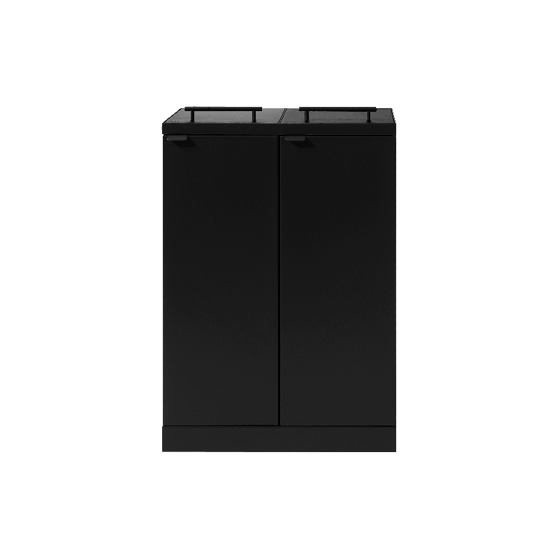 Bica 877 affaldsbeholder 2x65 liter med låg og hjul sort