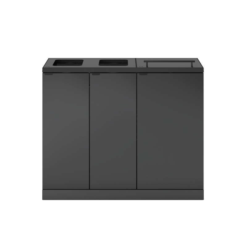 Bica 955 affaldsbeholder 2x65 + 2x45 liter med hylder og låg antracit