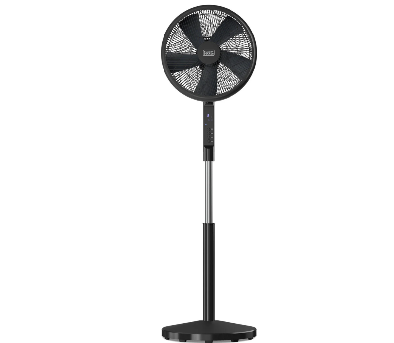Black+Decker gulvventilator med 3 hastigheder 50W sort