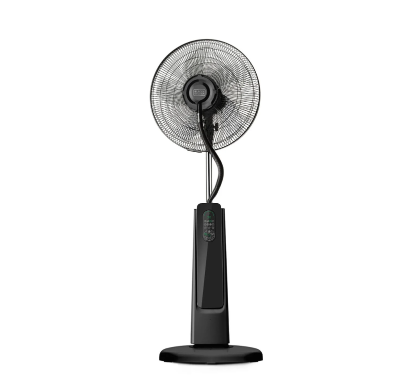 Black+Decker gulvventilator med sprayfunktion 75W sort