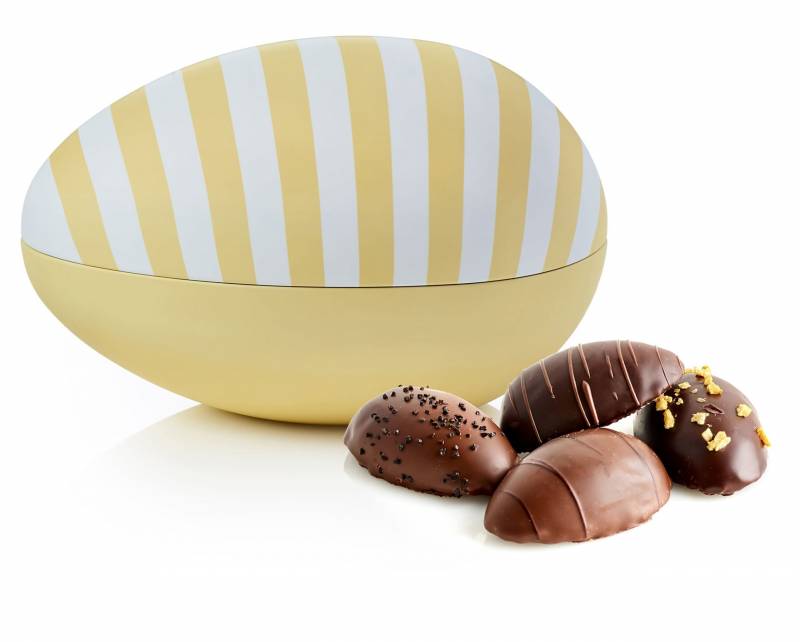 Bon Coca Gule striber metal&aelig;g 7 stk Marcipan&aelig;g 140g