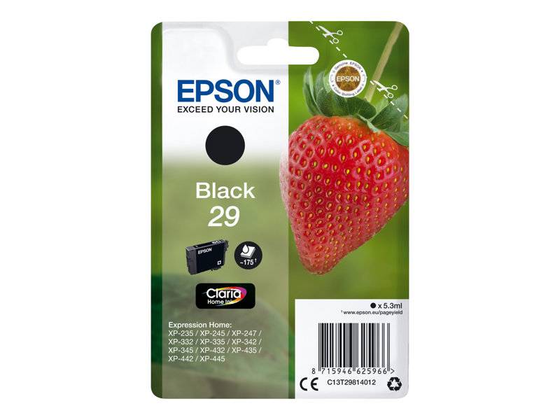 Epson 29 C13T29814022 original blækpatron Black sort