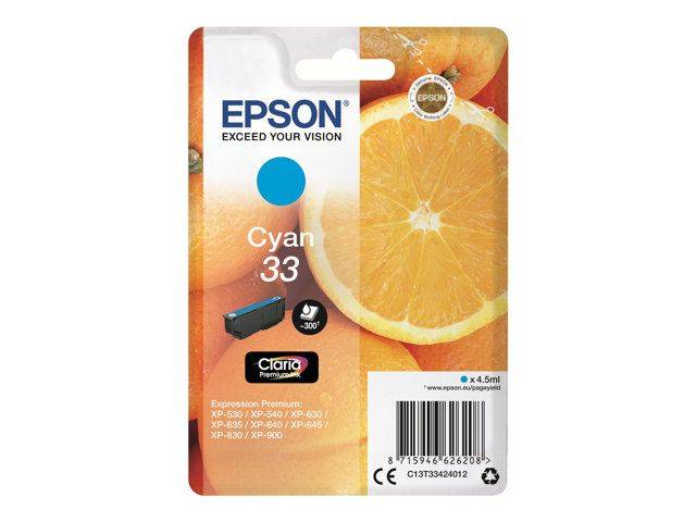EPSON 33 Ink Cyan 4,5ml Blister