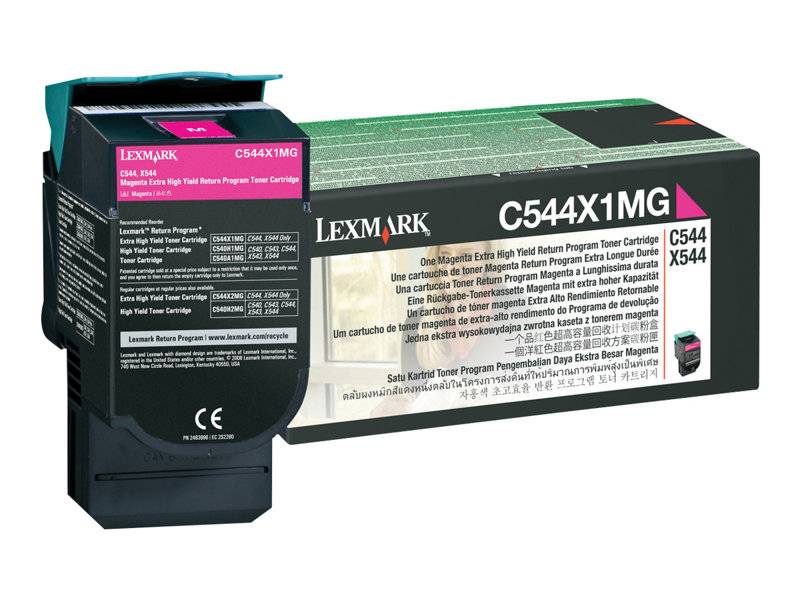 Lexmark C544X1MG original lasertoner magenta rød 4K
