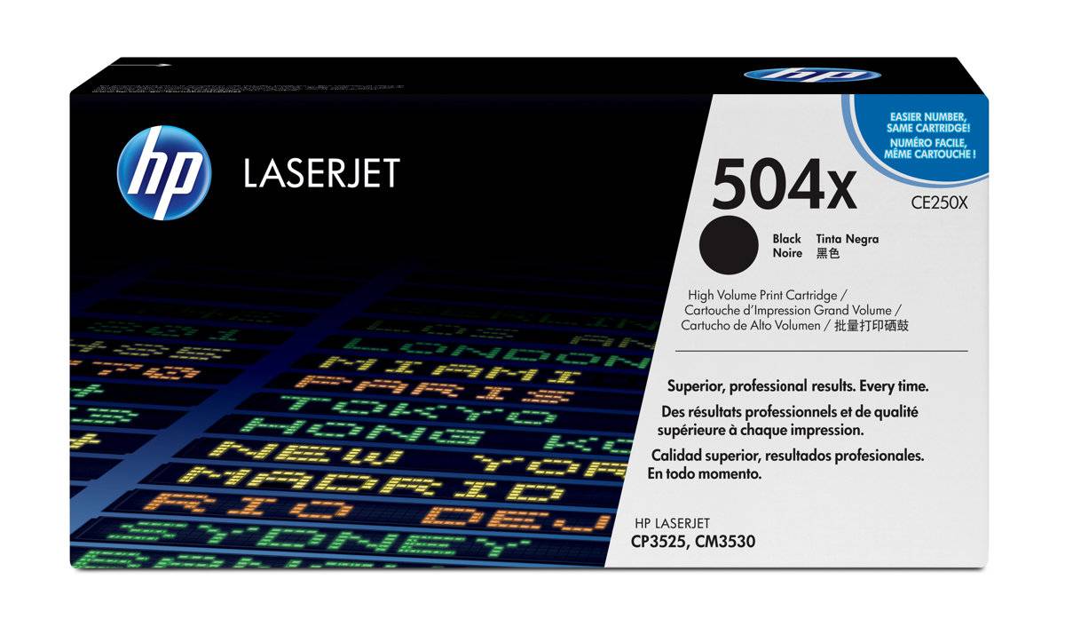 HP 504X CE250X original lasertoner sort