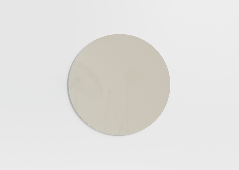 Chat Board Orbit mat rund magnetisk glastavle &Oslash;90cm Sand