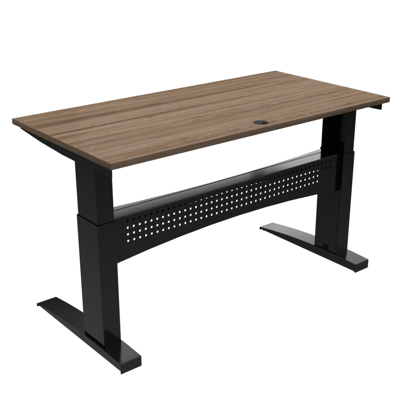 ConSet 501-11 hæve-sænke bord 160x80cm valnød med sort stel