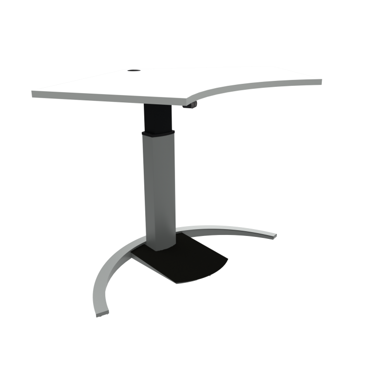 ConSet 501-19 hæve-sænke bord 138x92cm hvid med sølv stel
