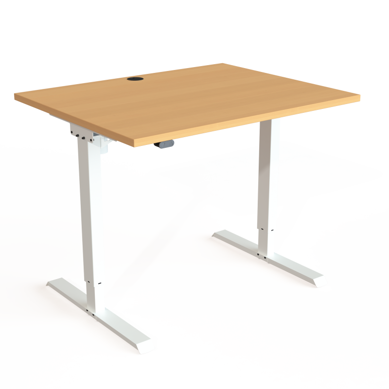 ConSet 501-20 hæve-sænke bord 100x80cm bøg med hvidt stel