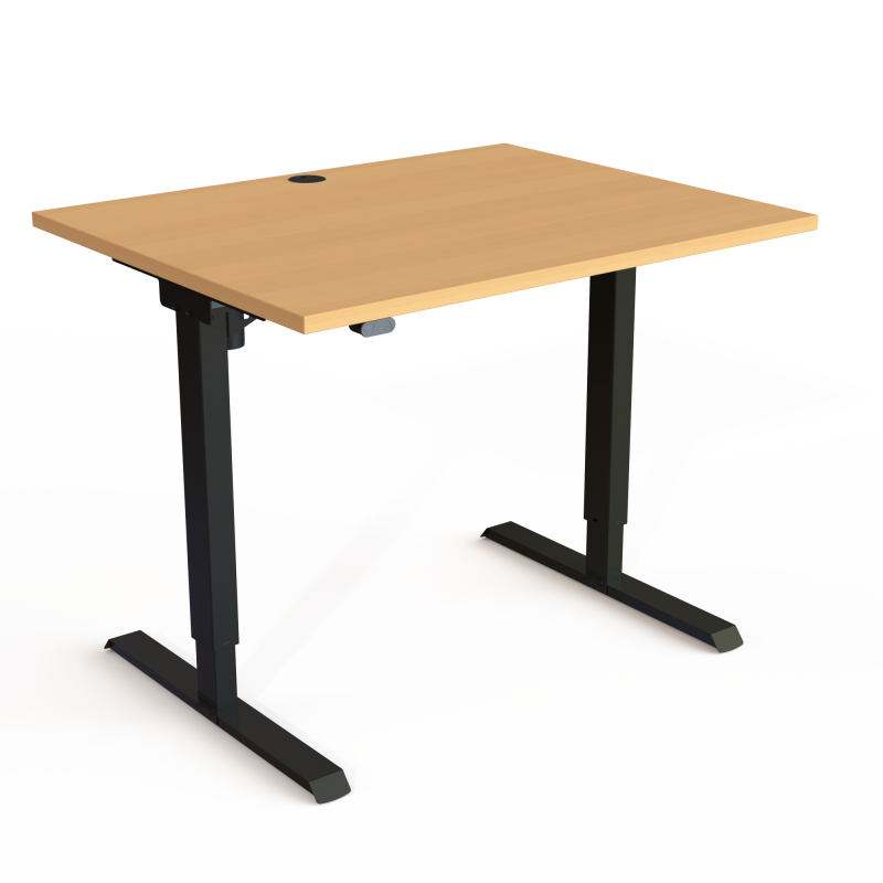 ConSet 501-20 hæve-sænke bord 100x80cm bøg med sort stel