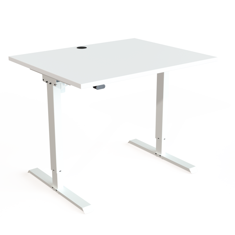 ConSet 501-20 hæve-sænke bord 100x80cm hvid med hvidt stel