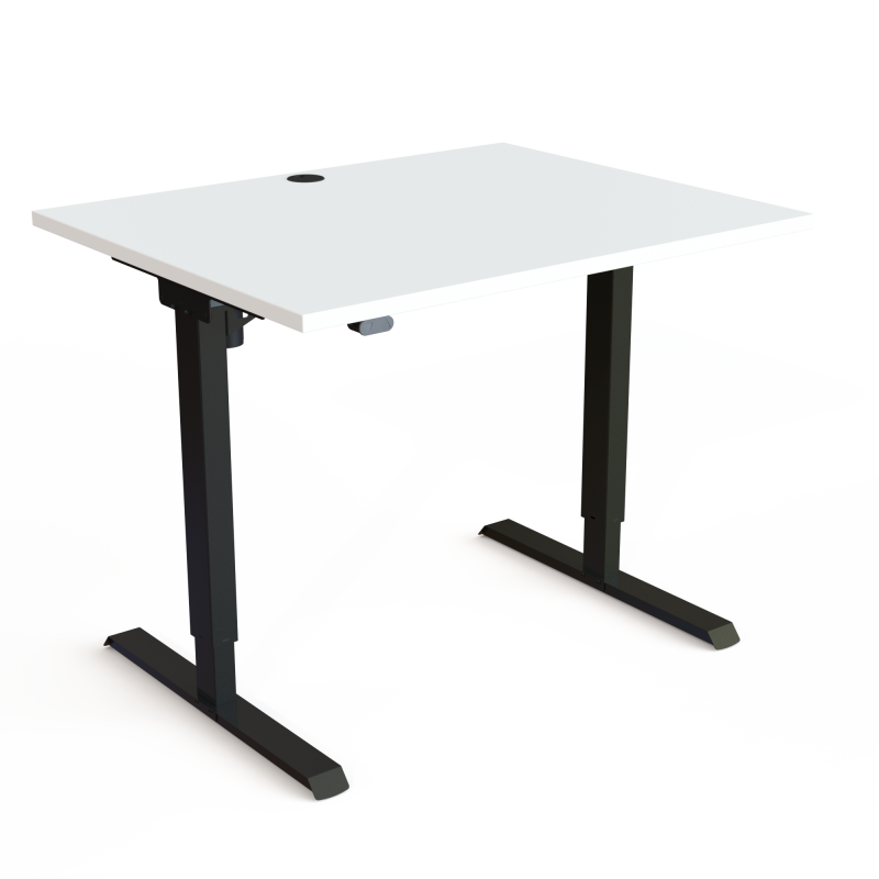 ConSet 501-20 hæve-sænke bord 100x80cm hvid med sort stel