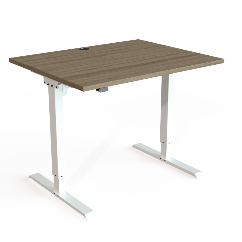 ConSet 501-20 hæve-sænke bord 100x80cm valnød med hvidt stel