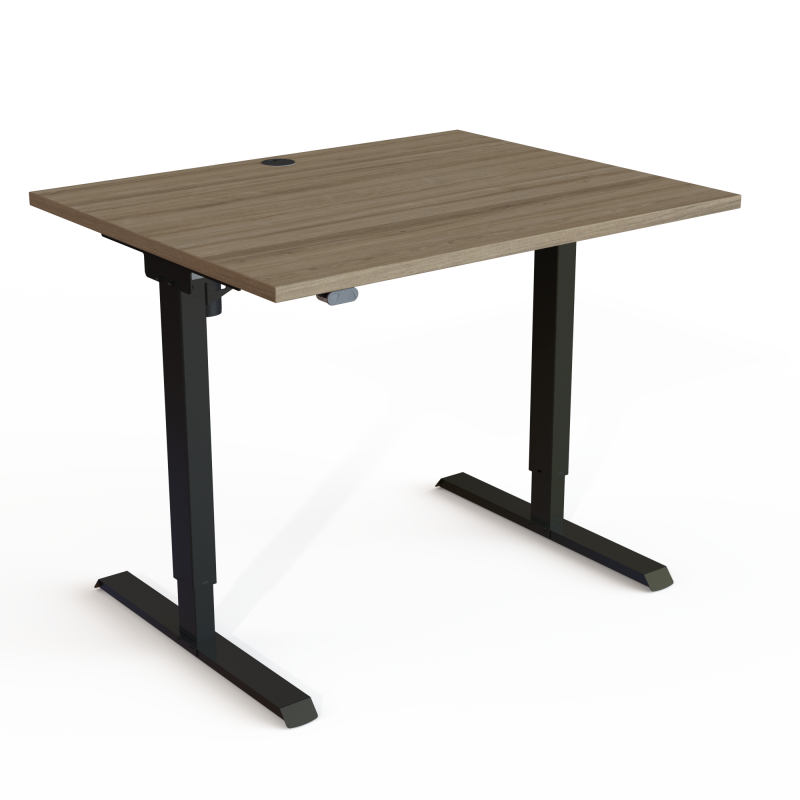 ConSet 501-20 hæve-sænke bord 100x80cm valnød med sort stel