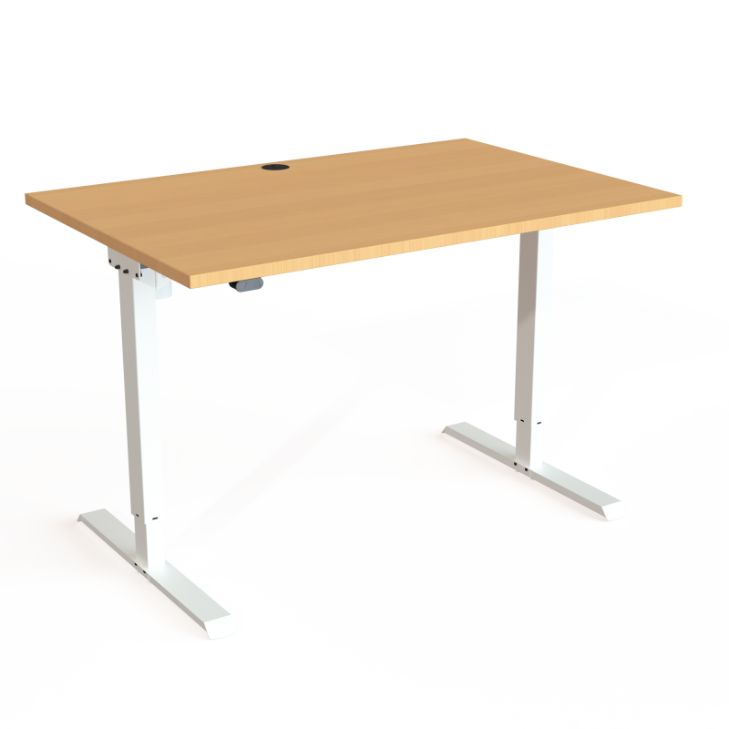 ConSet 501-20 hæve-sænke bord 120x80cm bøg med hvidt stel