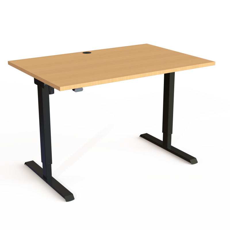 ConSet 501-20 hæve-sænke bord 120x80cm bøg med sort stel