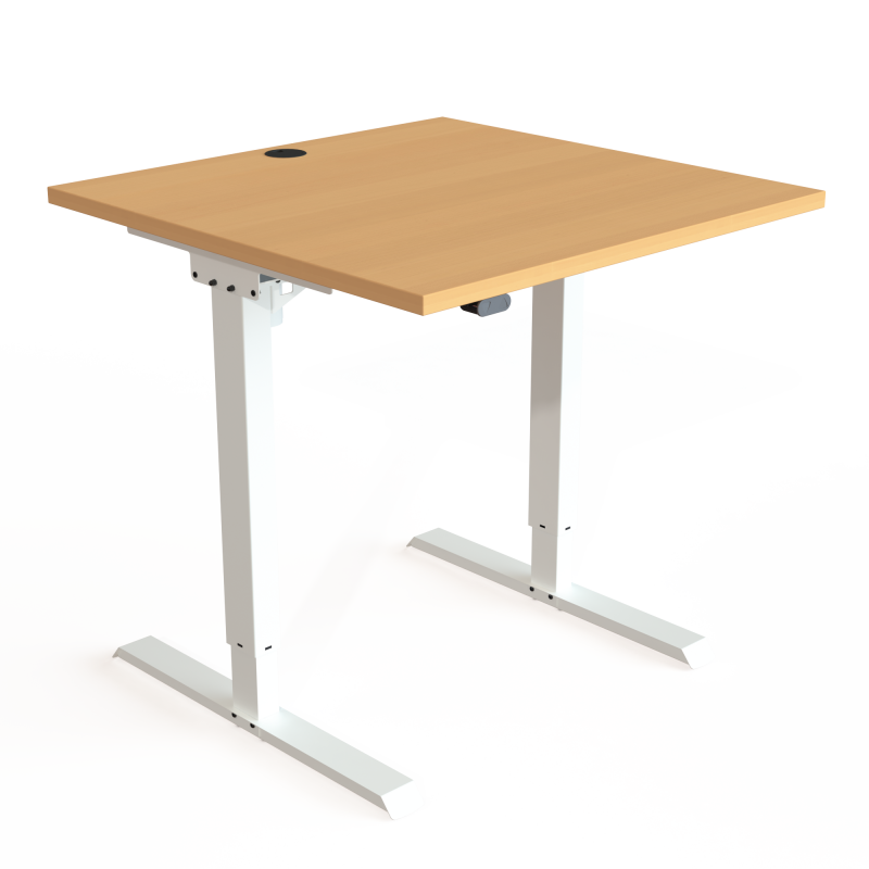 ConSet 501-20 hæve-sænke bord 80x80cm bøg med hvidt stel