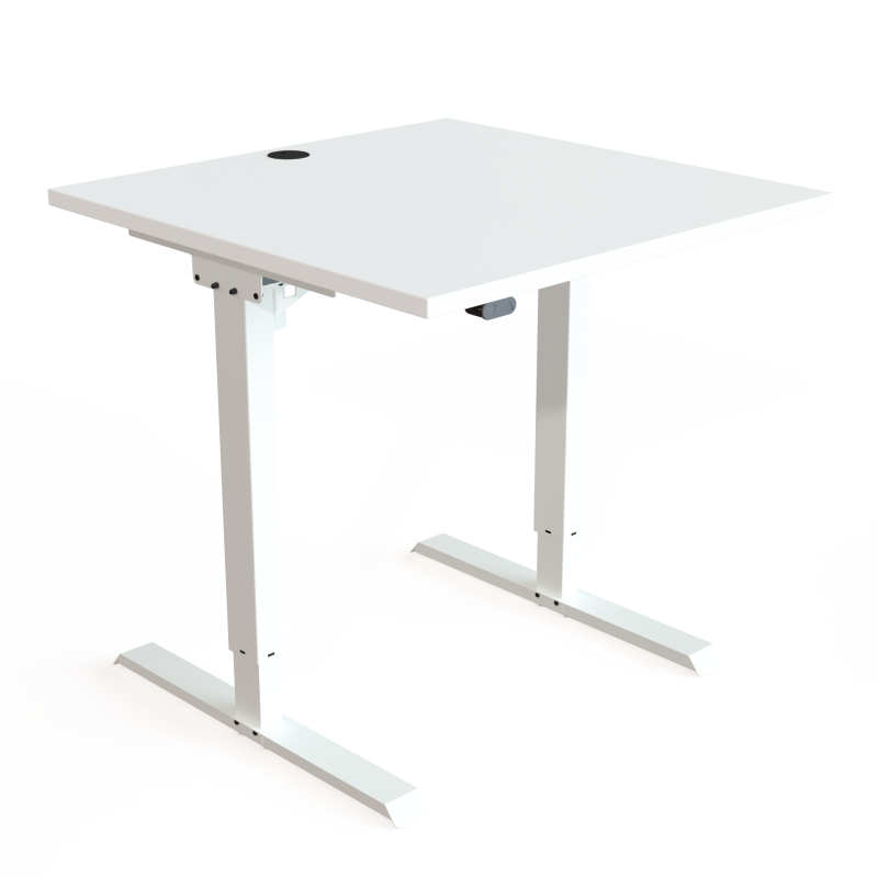 ConSet 501-20 hæve-sænke bord 80x80cm hvid med hvidt stel