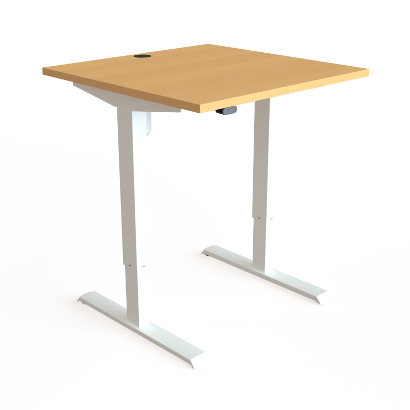 ConSet 501-33 hæve-sænke bord 80x80cm bøg med hvidt stel