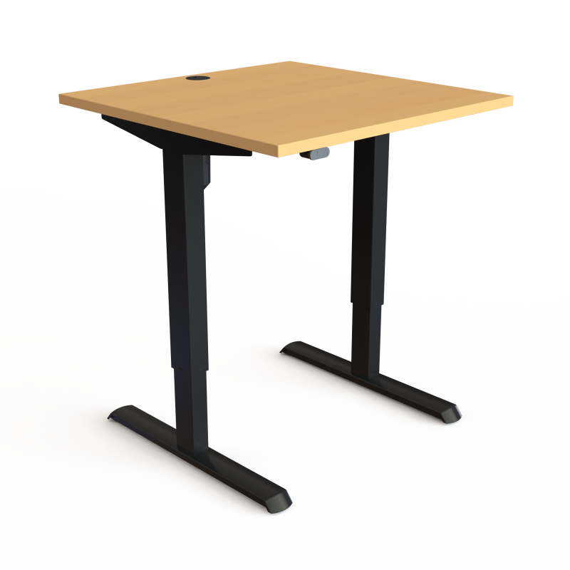 ConSet 501-33 hæve-sænke bord 80x80cm bøg med sort stel