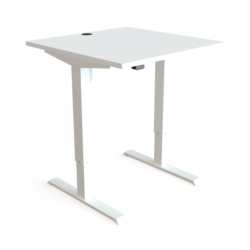 ConSet 501-33 hæve-sænke bord 80x80cm hvid med hvidt stel
