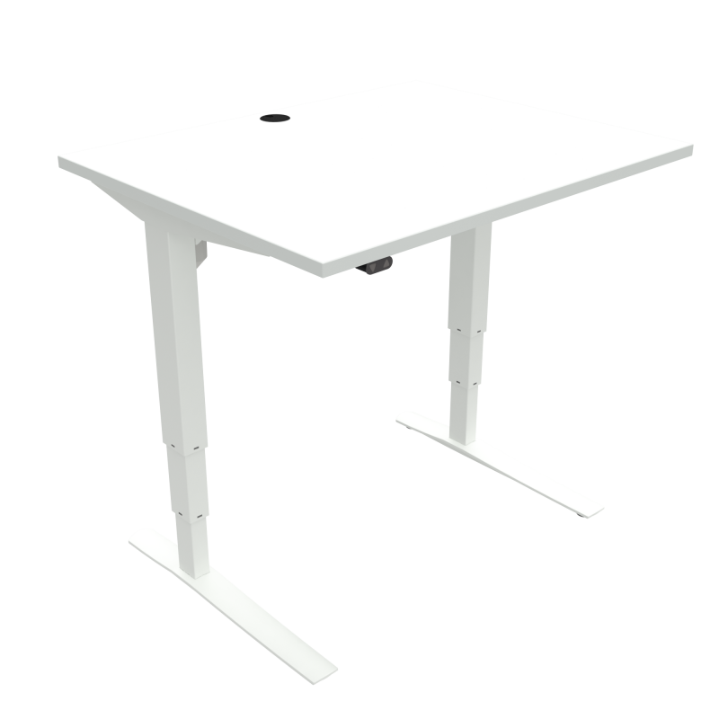 ConSet 501-43 hæve-sænke bord 100x80cm hvid med hvidt stel