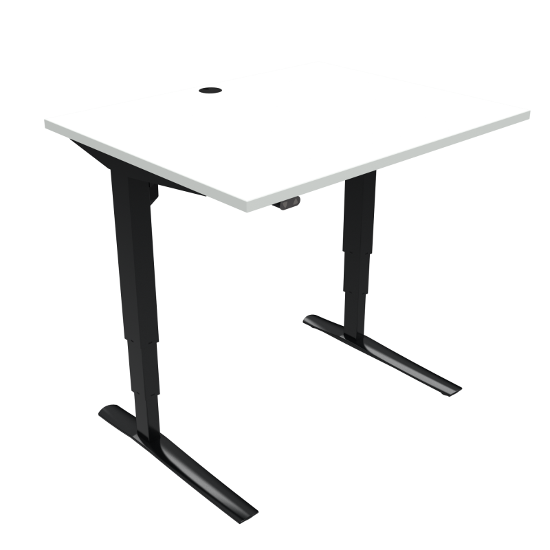 ConSet 501-43 hæve-sænke bord 100x80cm hvid med sort stel