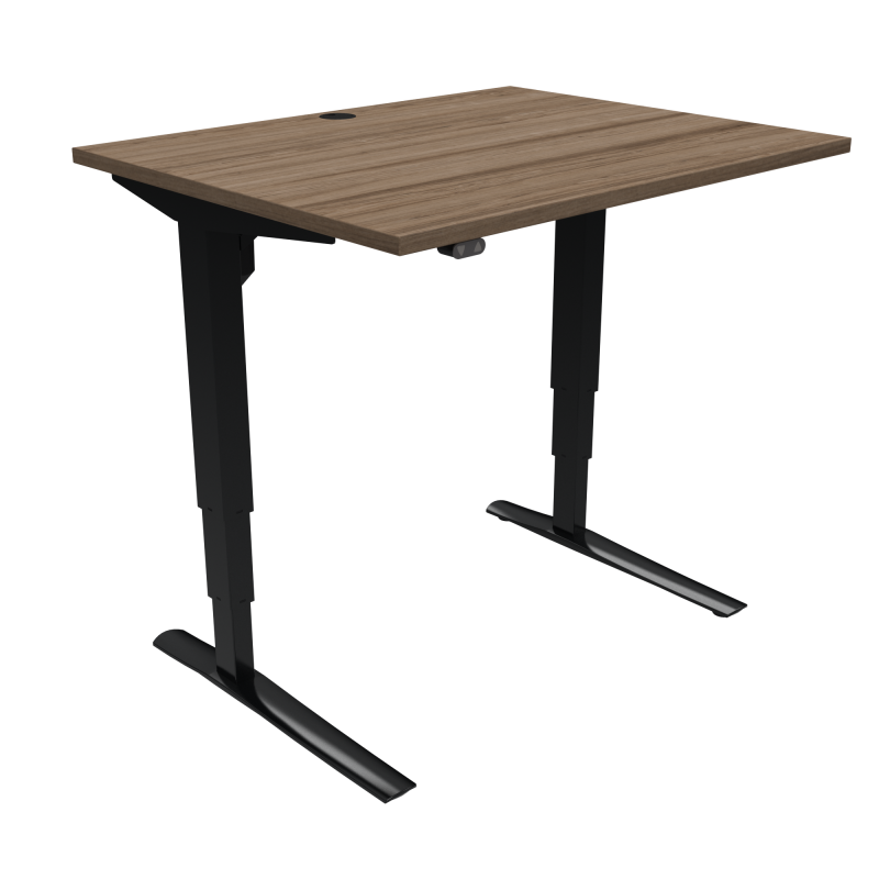 ConSet 501-43 hæve-sænke bord 100x80cm valnød med sort stel