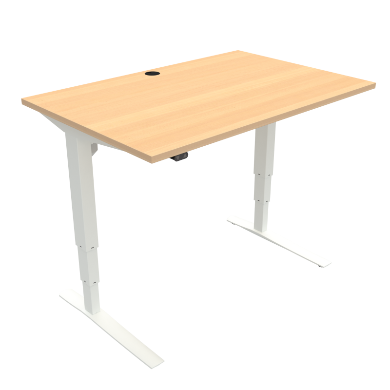 ConSet 501-43 hæve-sænke bord 120x80cm bøg med hvidt stel