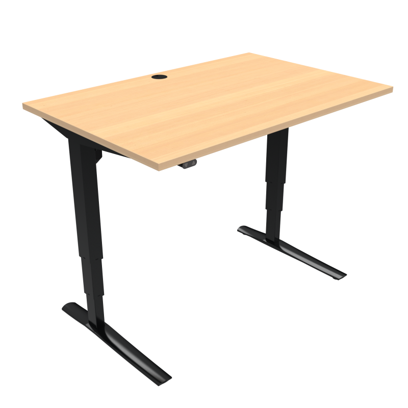 ConSet 501-43 hæve-sænke bord 120x80cm bøg med sort stel