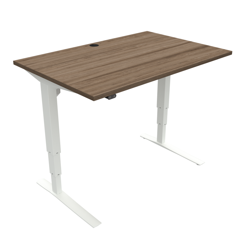 ConSet 501-43 hæve-sænke bord 120x80cm valnød med hvidt stel