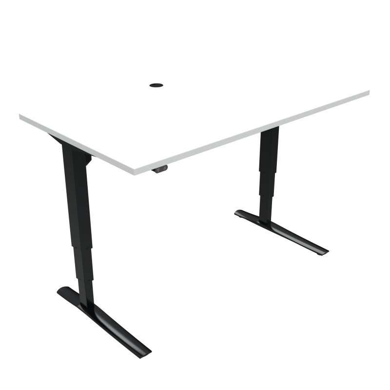 ConSet 501-43 hæve-sænke bord 140x80cm hvid med sort stel