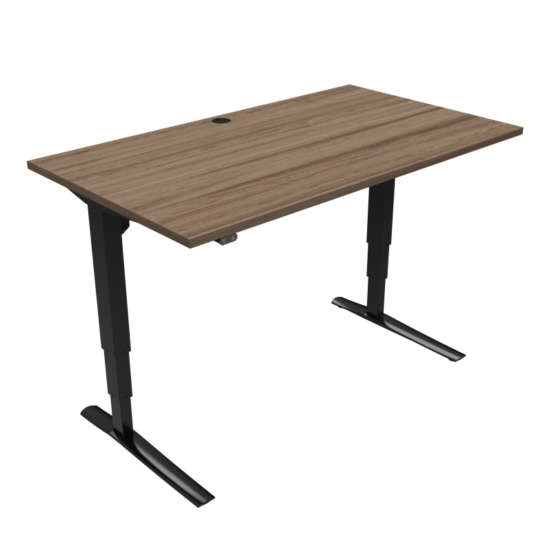 ConSet 501-43 hæve-sænke bord 140x80cm valnød med sort stel