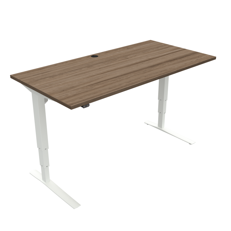 ConSet 501-43 hæve-sænke bord 160x80cm valnød med hvidt stel