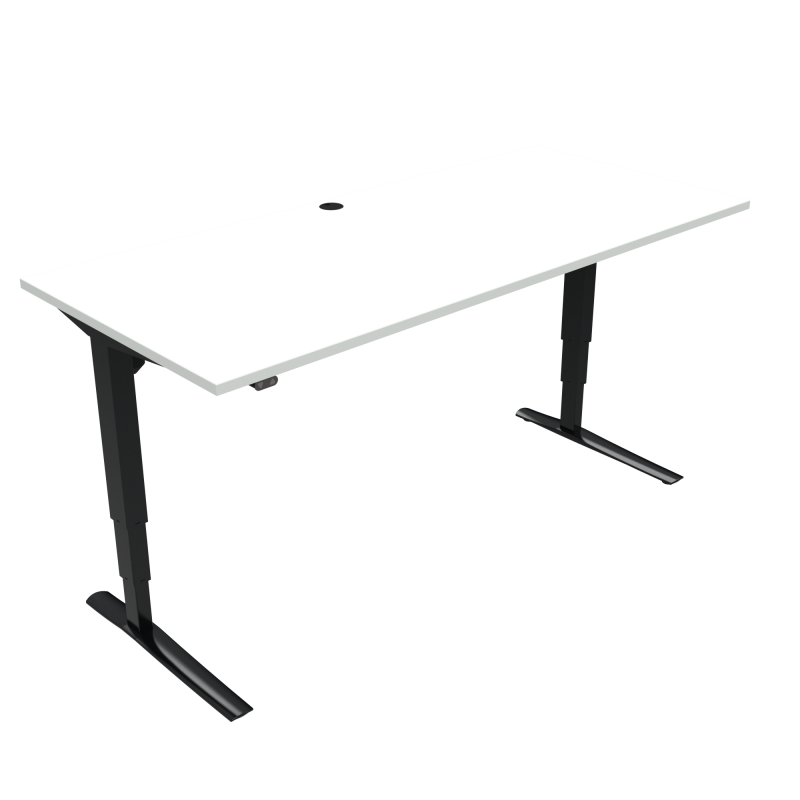 ConSet 501-43 hæve-sænke bord 180x80cm hvid med sort stel