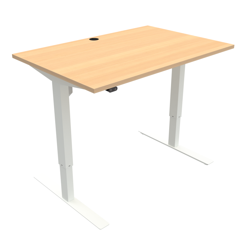 ConSet 501-47 hæve-sænke bord 120x80cm bøg med hvidt stel
