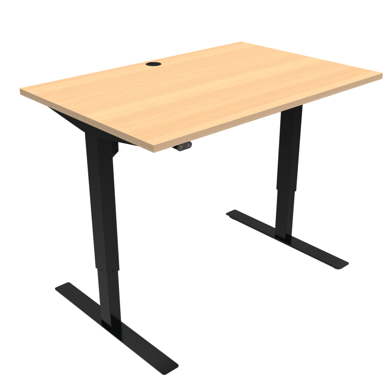 ConSet 501-47 hæve-sænke bord 120x80cm bøg med sort stel