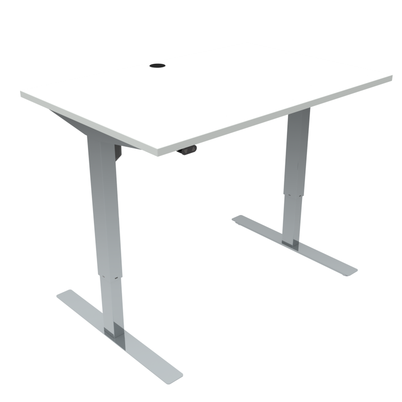 ConSet 501-47 hæve-sænke bord 120x80cm hvid med krom stel