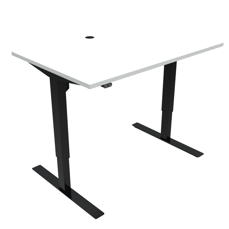 ConSet 501-47 hæve-sænke bord 120x80cm hvid med sort stel