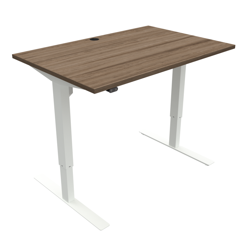ConSet 501-47 hæve-sænke bord 120x80cm valnød med hvidt stel