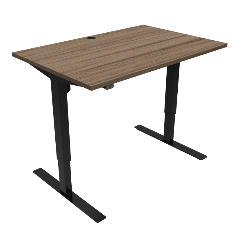 ConSet 501-47 hæve-sænke bord 120x80cm valnød med sort stel