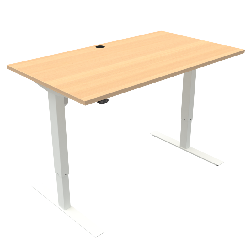 ConSet 501-47 hæve-sænke bord 140x80cm bøg med hvidt stel