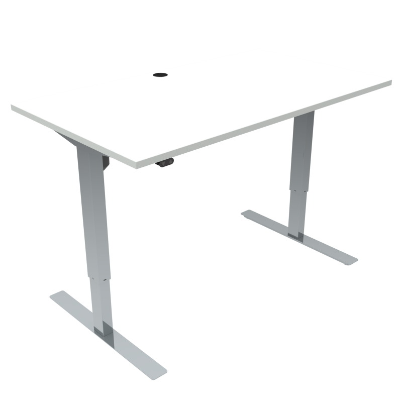 ConSet 501-47 hæve-sænke bord 140x80cm hvid med krom stel