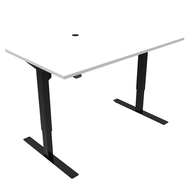 ConSet 501-47 hæve-sænke bord 140x80cm hvid med sort stel
