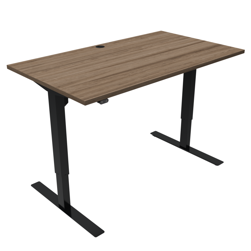 ConSet 501-47 hæve-sænke bord 140x80cm valnød med sort stel